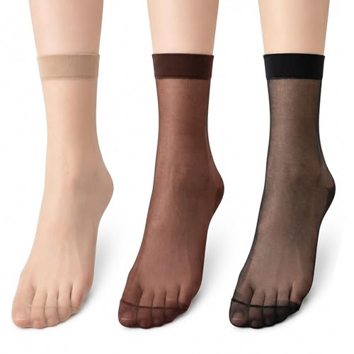 12 Pairs Women’s Everyday Soft Sheer Ankle High Socks – Ankle High Sheer Nylon Socks with Reinforced Toe, Perfect for Flats, Sneakers & Work Shoes 12 Pairs Women’s Everyday Soft Sheer Ankle High Socks – Ankle High Sheer Nylon Socks with Reinforced Toe, Perfect for Flats, Sneakers & Work Shoes