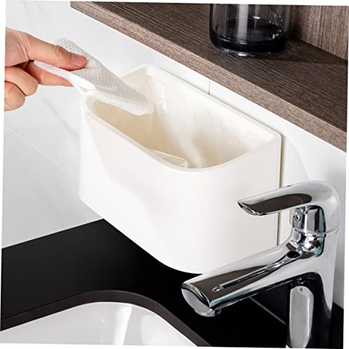 Caneca de basura rectangular blanca para cocina y baño miniatura 7