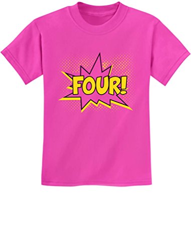 Four! Superhero 4Th Birthday Shirt 4 Years Old Gift Kids T-Shirt 4T Pink #TOP13