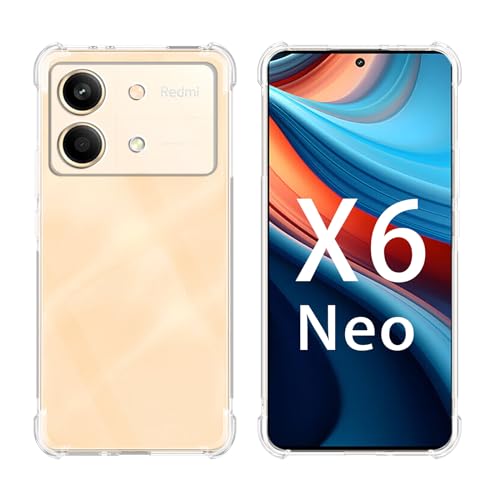 Image of Back Cover Silicone Flexible Bumper Transparent Cover for Poco X6 Neo 5G -Transparent
