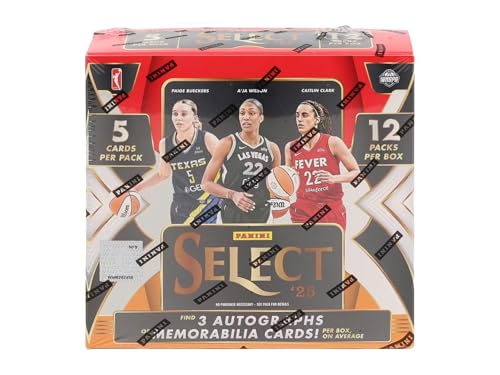2025 Panini Select WNBA Basketball Hobby Trading Card Box (3 Autographs or Memorabilia Cards Per Box)