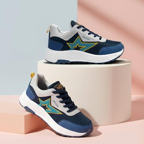 Image of BRUTON Striker-615 Men's Running Shoes | Lightweight Sports Shoes for Men | Comfortable Walking Jogging Gym Shoes | Breathable Lace-Up Training Footwear