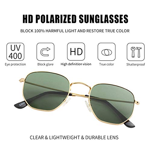 Image of Kursan Small Round Metal Polarized Sunglasses for Men Women Mirrored Lens Classic Circle Sun Glasses