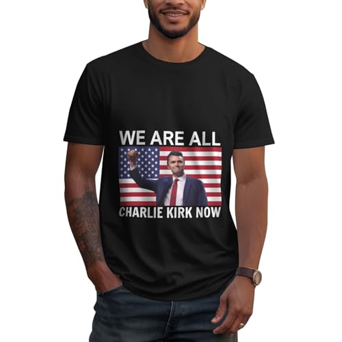 We are All Charlie Kirk Now Vintage T-Shirt - Classic Fit, Crew Neck, Adultblack