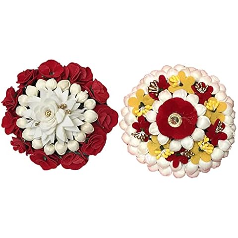 Gadinfashion™ Fabric flower juda bun/gajra for women,girls hair flower accecories for occasions,Pack-2,multicolor Cover