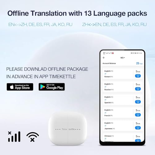 Image of Timekettle M3 Language Translator Earbuds, Two-Way Translator Device with APP for 40 Languages & 93 Accents Online, Voice Translator for Exploring Expat Life Freely, Compatible with iOS & Android
