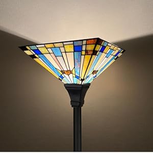 Capulinatiffanytorchierefloorlamp70inchestallindustrialpolegreenbluerusticstylestainedglasstorchstandinglightdecorforlivingroombedroomfarmhousehomeoffice Urban Country Home Decor Capulina tiffany torchiere floor lamp 70 inches tall industrial pole green blue rustic style stained glass torch standing light decor for living room bedroom farmhouse home office urban country home decor