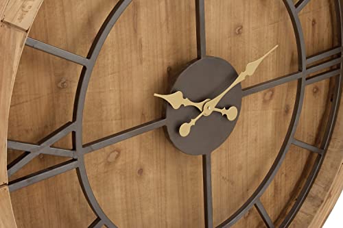 Deco 79 44381 Mediterranean Wood Round Wall Clock thumb #3