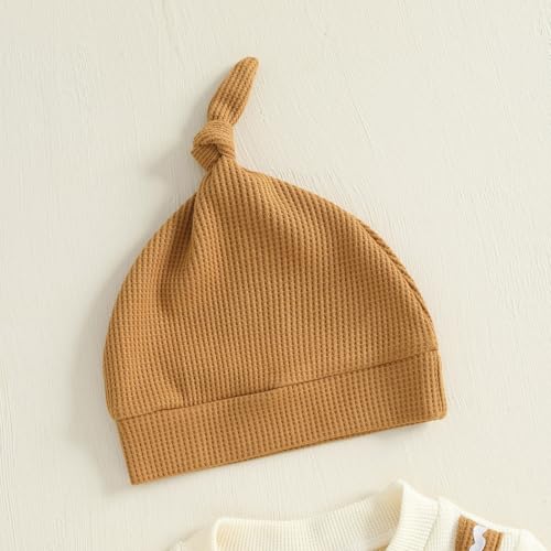 My First Christmas Baby Boy Outfit Newborn Gingerbread Man Romper Waffle Jumpsuit With Hat Cute Xmas Clothes4