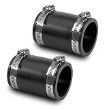 ASOFTY Lot de 2 manchons en caoutchouc flexibles avec 4 colliers de serrage en acier inoxydable, raccord de tuyau en caoutchouc élastomère, manchon en caoutchouc réduisant le bruit pour tuyau en PVC