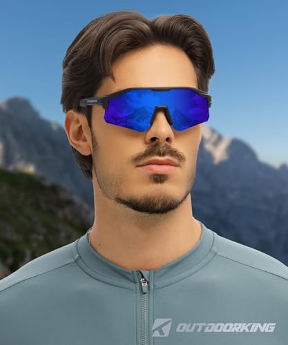 Image of Sport Polarized Sunglasses for Men and Women, Stylish and Lightweight Cycling Sunglasses with UV400 Protection