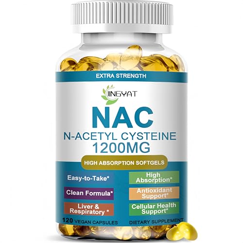 NAC Supplement N-Acetyl Cysteine | High Absorption NAC 1200mg Softgels for Liver & Kidney Detox Immune Support & Antioxidants | Vegan Capsules | 2 Month Supply | Non-GMO | Gluten Free | 120 Count