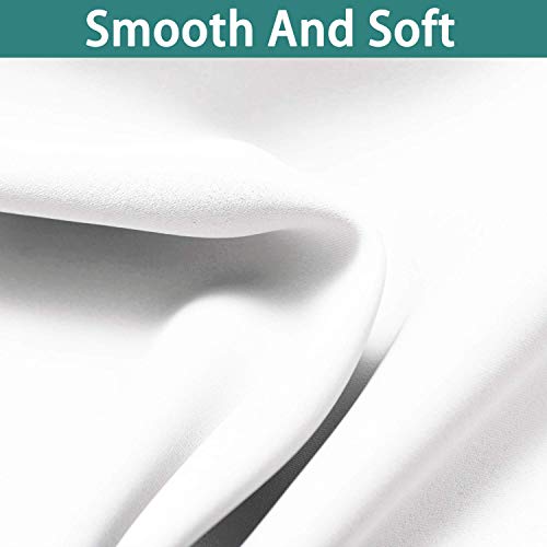 Image of Yakamok 2 Thick Layers Pure White 100% Completely Blackout Curtains Thermal Insulated Room Darkening Drapes for Bedroom(52Wx84L, Pure White, One Pair)