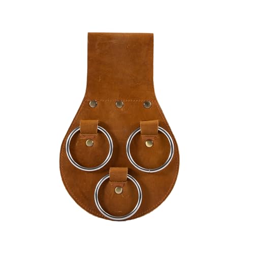 Leather Spud Wrench Holder with 3 Rings Crazy Horse Leather Tool Holder Fits Up to Hammers & Wrenches for Craftsmen (1)