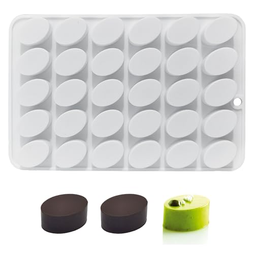 Cylindrical Silicone Chocolate Molds Cylindrical Silicone Baking Molds for Chocolate Bath Bomb Cheesecake Muffin Cookies (30 Cavities 3x1.8cm)
