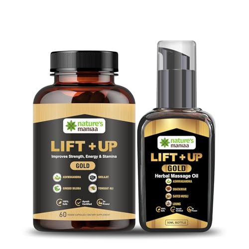 Nature's Gold LIFT UP Massage Oil For Men's 50 Ml & Mens Capsule 60 Pics (Set Of Combo)