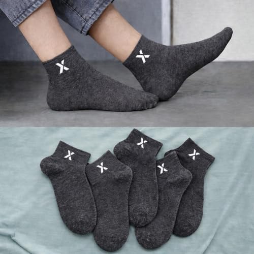 Image of RECKZOZ Men's Cotton Blend Ankle Length Socks, Multicolour, Free Size, Breathable, Casual Wear, 5 Pair