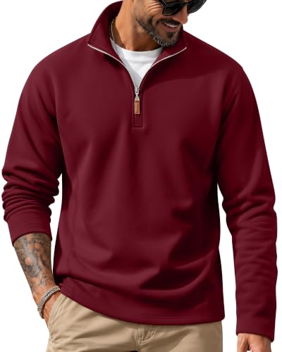 Stay Warm and Stylish with the Best Men's Quarter Zip Thermal Sweatershirts