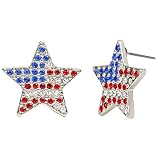 MADISON TYLER 4th of July Dangle Drop Earrings for Women Fashion,Red Blue White Patriotic USA Cute P