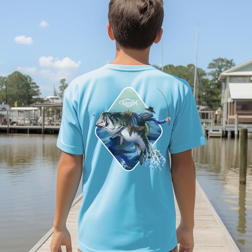 Image of Palmyth Boys Fishing Shirt Short Sleeve UPF 50+ Youth Performance T-Shirt