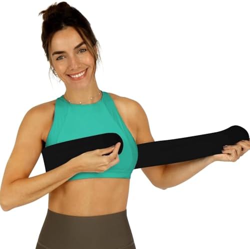 Post Op Breast Augmentation Bra Band | Breast Implant Chest Brace for Women | Compression Wrap Post Surgery Bra Belt | No Bounce Sports Bra Alternative (Fits Most)