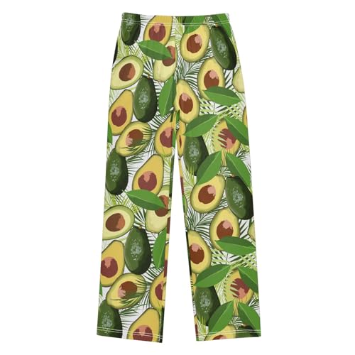 ZZXXB Avocado Leaves Boys Long Pants Soft Trousers Elastic Waist Kids Lounge Bottoms with Pockets S-XL - Main Image