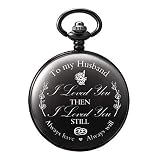 Treeweto - Orologio da tasca per marito, regalo di San Valentino, anniversario, regalo per il marito da moglie, compleanno, anniversario di matrimonio