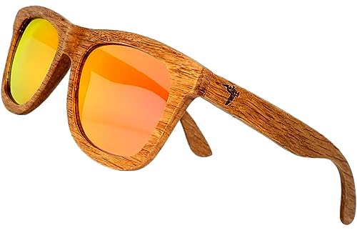Image of Wood Sunglasses | Polarized | Vintage Wooden Frame | 100% UVA /UVB Protection | Bamboo Case | Men Women