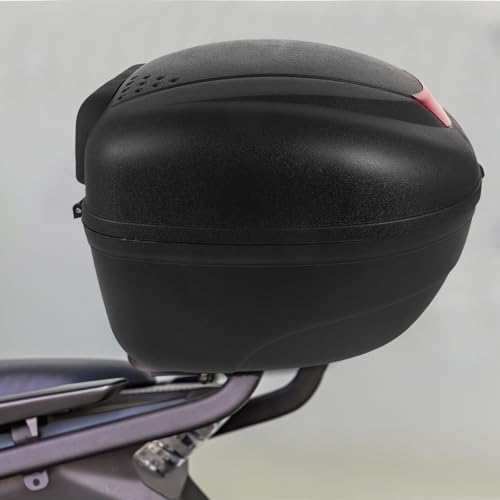 Top case moto en plastique noir grand volume étanche - 6