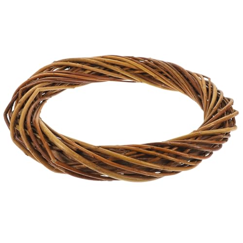 Uonlytech Couronne en Osier Tressé 20 CM Couronne Ronde Naturelle pour Loisirs Créatifs Décoration DIY pour Noël Mariage et Maison Guirlande Simple à Personnaliser Cadre Léger et