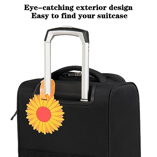 Sunflower Luggage Tags for Suitcases - 1 Pack Silicone Colorful & Funny Luggage Tag with Name ID Card Funny Suitcase Label for Women Men (Sunflower)3