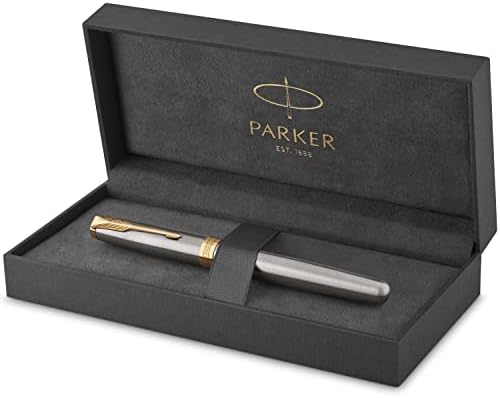 Parker Sonnet Fountain Pen | Stainless Steel with Palladium Trim | Medium Nib | Gift Box