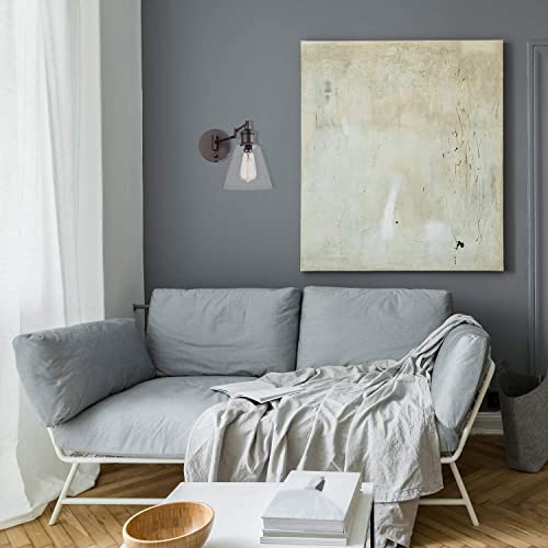 Luz de pared de vidrio con interruptor y cable de 6 pies para evitar obras 4