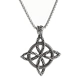 NIGHTCRUZ Witches Knot Necklace, Stainless Steel Pendant with Witch Knot, Celtic Jewelry for Women