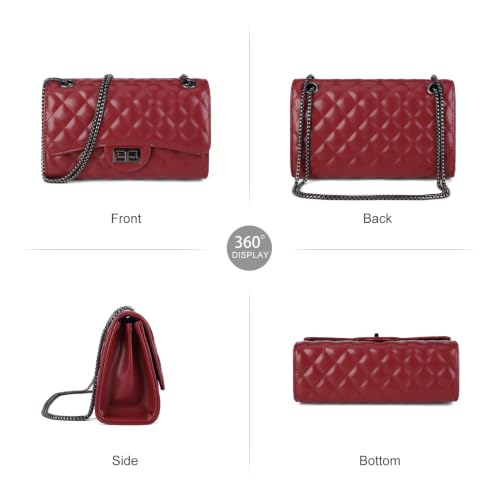 Image of Gladdon Quilted Crossbody Purse for Women Trendy Shoulder Bags | Stylish Shoulder Purse,Quilted Pattern,Structured bag,Chain Strap,Spacious Enough,Casual and Dressy Outfits,Any Occasion