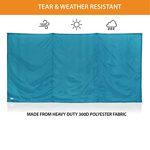 Wallup! The Instant Outdoor, Weather-Resistant, Durable, Uv-Treated Flag Cloth Privacy Screen, Divider, Enclosure, Shelter, 6-Feet High By 12-Feet Wide, Aqua #TOP4