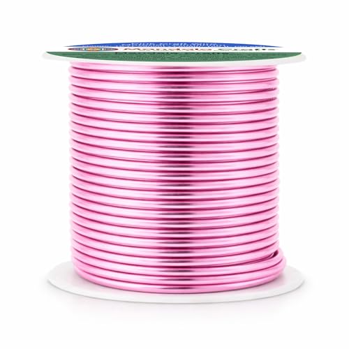 Image of Mandala Crafts 16 Gauge Pink Anodized Aluminum Craft Wire, 100 FT | Colored, Flexible, Bendable, for Bonsai, Armature, Sculpting, Wire Wrapping, Jewelry Making, Weather & Tarnish Resistant