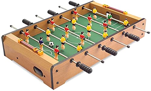 HUIBBGO Tischfußballtisch mit 2 Bällen, 2 manuellen Torschützen, Mini-Fußballtisch aus Holz für drinnen und draußen