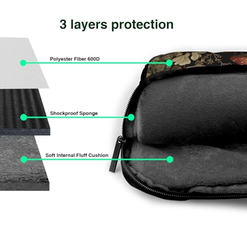 Maletín para portátil impermeable con diseño floral 13 pulg miniatura 5