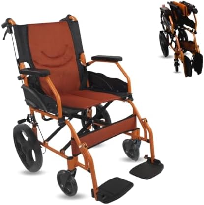 Mobiclinic®, Silla de ruedas, Plegable, Ligera, Asiento 46 cm, Dos sistemas freno, Respaldo, Aluminio, Reposapiés abatibles, Modelo pirámide, Pequeñas, Reposabrazos fijos