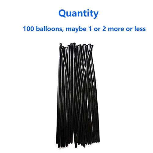 Image of Long Black Twisting Balloons, Magic Balloons for Animals, Modelling Thickening Latex Balloons, 260Q, for Animal Shape, Birthdays Clowns