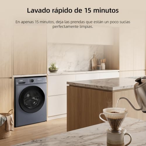 Miniatura 9 de Chiq Lavadora 7kg Cw07123863ax Carga Frontal - Clase A, Motor Inverter,Bldc 1200 Rpm, Vapor Y Lavado Rápido, 15 Programas, Diseño Compacto 60x46,5x84cm - Gris Moderno