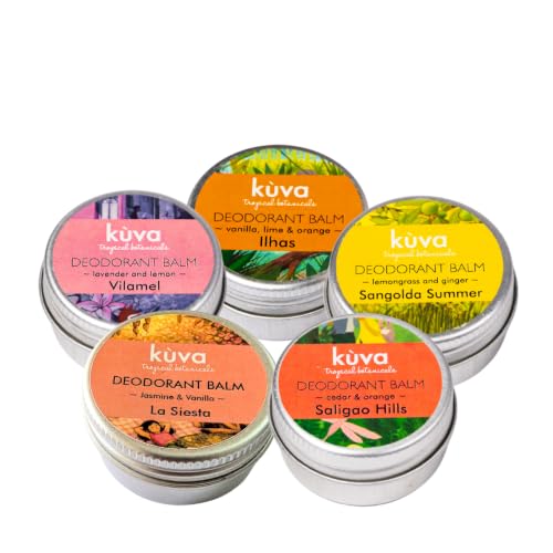 Image of KUVA Natural Organic Deodorant Gift Pack of 5 for Men and Women Gifting Set for Him & Her | Underarms Whitening & Lightening Pit Cream, Travel Friendly 24 Hour Odour Free | Easy To Carry - 10 g Pack