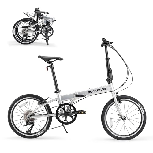ROCKBROS MBS 20-Inch Folding Bike, 25 lb Portable Lightweight Aluminum