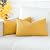 OTOSTAR Pack of 2 Throw Pillow Covers 16x24 Inch Linen Yellow Pillowcases Farmhouse Decorative Solid Pillow Covers 40x60 cm Lumbar Cushion Case for Home Decor Sofa Couch Bed (Yellow)