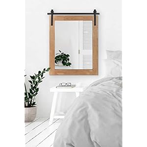 Kate and laurel samuels rustic wood framed wall mirror 22 x 28 rustic brown and dark charcoal functional farmhouse mirror for display  urban country home decor