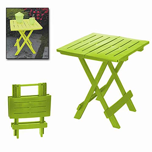 Mesa Plegable Adige Verde Lima, Mesa Auxiliar Plegable. Mesa para Jardín o de Camping, 43x45x50cm - Hogar y Más