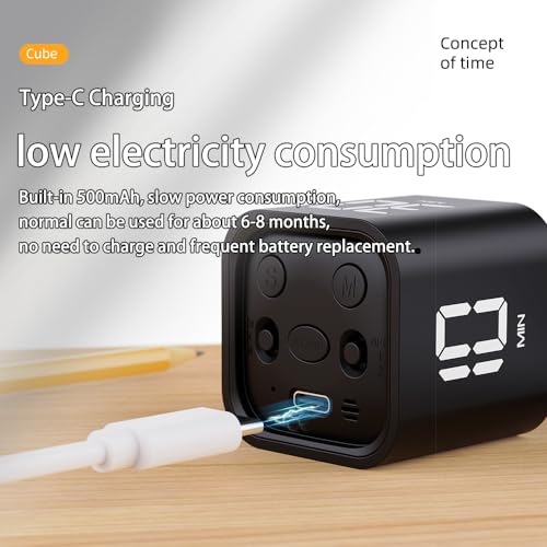 Image of EooCoo Digital Timer College School Supplies, Gravity Pomodoro Cube Rotation, Countdown Productivity Kitchen Timer 5 /10 /30 /60 Mins for Meeting, Back to School Gift, ADHD Tools, Office Desk Decoration