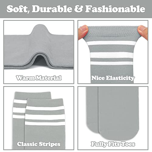 Image of Sarfel Kids Soccer Socks Toddler Soccer Socks Girls Boys Soccer Socks Kids Tube Socks with Stripes Toddler Knee High Socks, 2 Pack Black /White, Grey /White, 3-6 Years