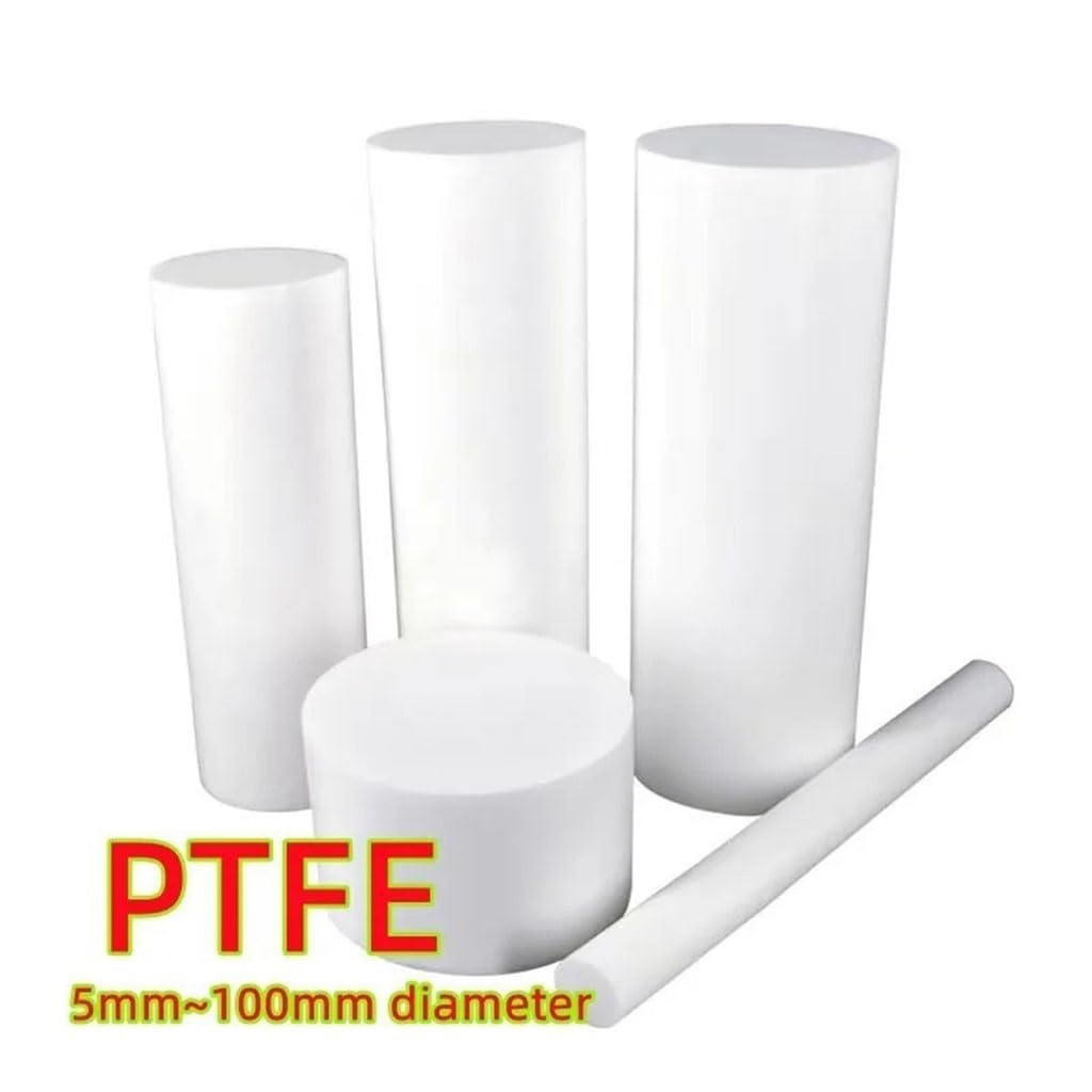 Varilla De Plástico Sólido PTFE Blanco, Barra Politetrafluoroetileno Baja Fricción No Tóxica 5-35mm Diámetro, Mecanizado En, 1 Ud(Length 500mm,Dia 35mm)